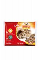 Консервы Propesko Cat Pouch с курицей, дичью в желе, 400 г, 4 шт