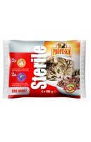 Консервы Propesko Cat Pouch Cat steril для стерелизованых с курицей и печенью, 400 г, 4 шт.